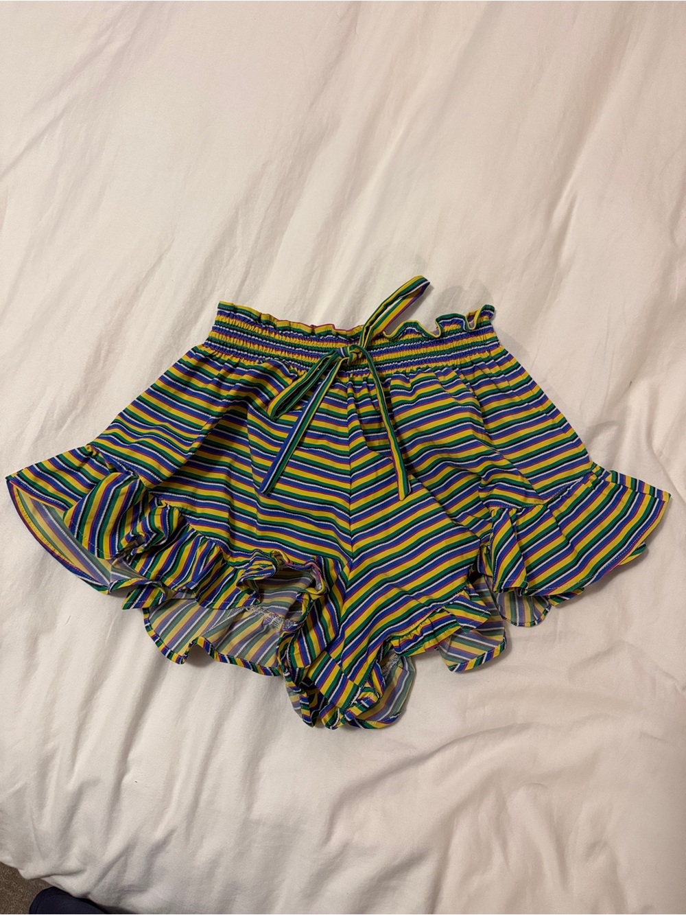 Montce Escape Stripe Ruffle Swim Shorts